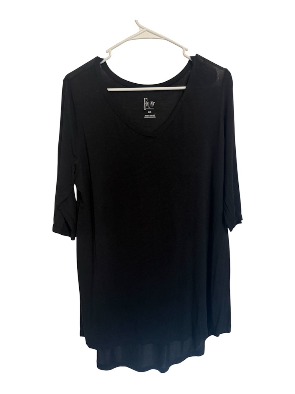 Felina Black V-Neck 3/4 Sleeve Tunic Top